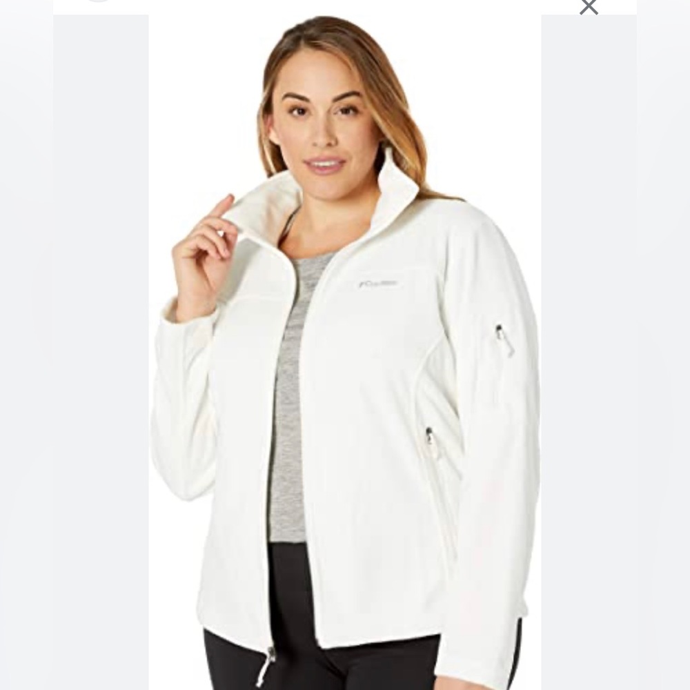 Women’s Off White Size Large Fleece Columbia Lightweight Jacket